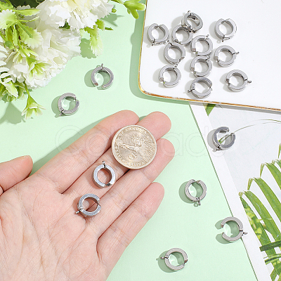 20Pcs 304 Stainless Steel Hoop Earrings Findings STAS-BBC0010-22-1