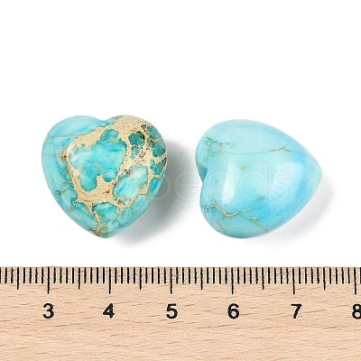 Dyed Natural Imperial Jasper Heart Palm Stone G-Q021-03-1