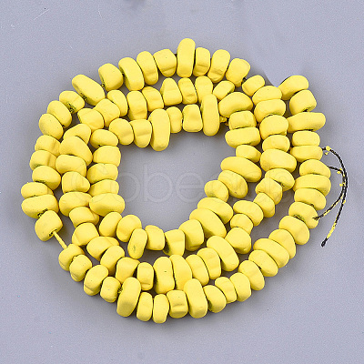 Spray Painted Non-magnetic Synthetic Hematite Beads Strands G-T116-19-24-1