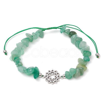 7Pcs Chakra Theme Natural & Synthetic Mixed Gemstone Chips Braided Beads Bracelets BJEW-JB11326-1