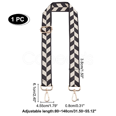 Geometric Pattern Adjustable Polyester Bag Strap FIND-WH0092-33B-1