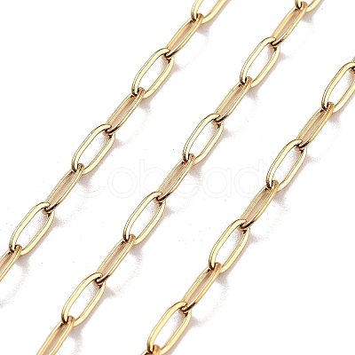 PVD Vacuum Plating 304 Stainless Steel Paperclip Chains CHS-H026-02G-02-1