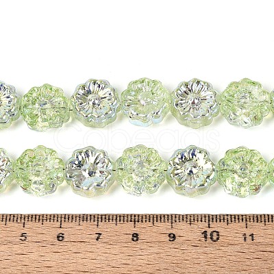 Electroplate Transparent Glass Beads Strands EGLA-N055-01H-1