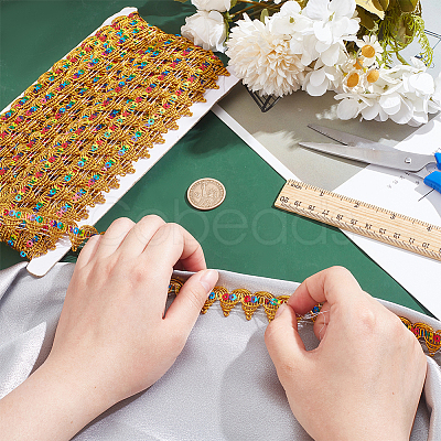 13M Polyester Braided Lace Ribbon OCOR-WH0070-108C-1