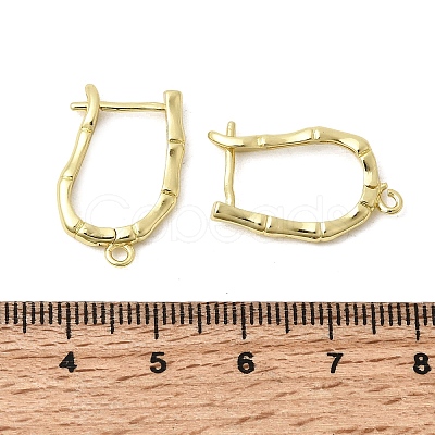 Bamboo Brass Hoop Earring Findings KK-A289-06G-1