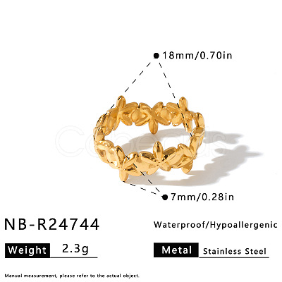 304 Stainless Steel Cuff Open Rings for Women WG51A71-07-1