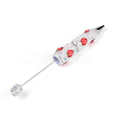 Resin & Polymer Clay Pave Rhinestone Ball-Point Pen AJEW-T013-04D-1
