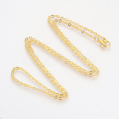 Brass Cable Chains Necklaces X-MAK-R019-G-1
