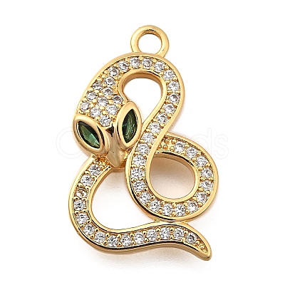 Brass Micro Pave Cubic Zirconia Pendants KK-B147-06B-G-1