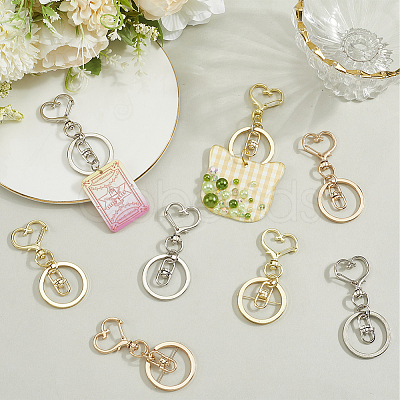18Pcs 3 Style Alloy Keychain Clasps KEYC-SP0001-49B-1