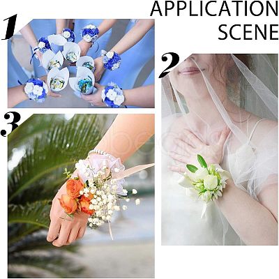 Plastic Imitation Pearl Stretch Bracelets FIND-NB0001-22-1