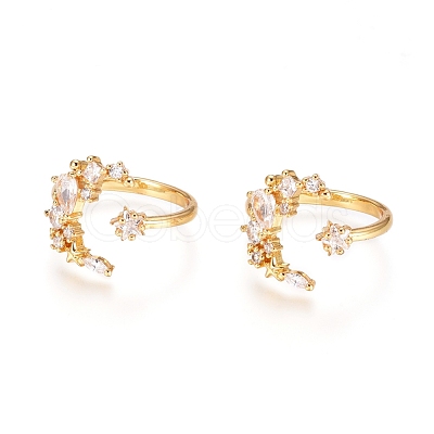 Adjustable Brass Finger Rings X-RJEW-G096-37G-1
