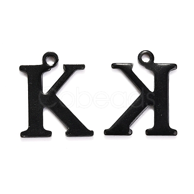 304 Stainless Steel Alphabet Charms STAS-H122-K-EB-1