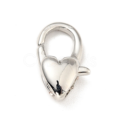 Brass Heart Lobster Claw Clasps KK-G416-47P-1