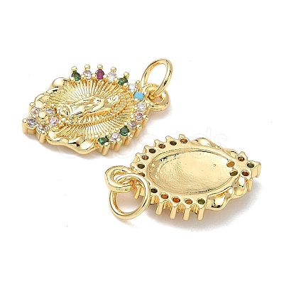 Holy Virgin Theme Brass Cubic Zirconia Pendants KK-L253-32G-02-1