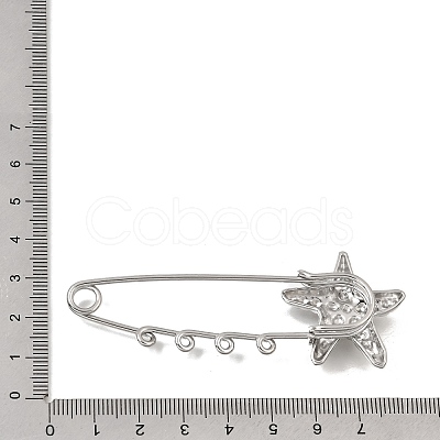 Starfish 304 Stainless Steel Safety Pins Brooch Findings SA-CBAB767-06C-P-1