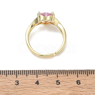 Brass & Cubic Zirconia Finger Rings CU-CBA7E55-17G-1