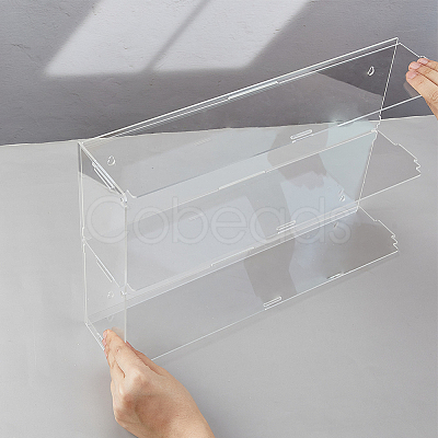 2-Tier Transparent Acrylic Minifigures Display Case ODIS-WH0061-50B-1