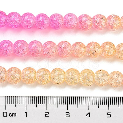 Spray Painted Crackle Glass Beads Strands DGLA-C002-8mm-01-1