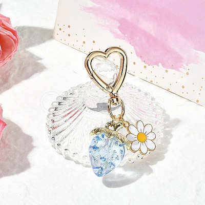 Acrylic Strawberry Pendant Decoration HJEW-SW00120-02-1