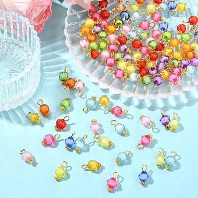 100Pcs Transparent Acrylic Bead in Bead Pendants PALLOY-YW00078-01-1