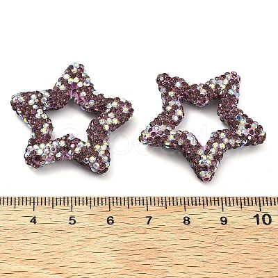 Star Shape Polymer Clay Rhinestone Beads CLAY-NH0001-06F-1