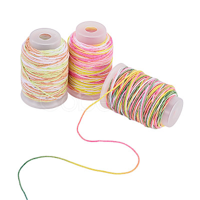 3 Rolls 3 Colors Segment Dyed Macrame Cotton Cord OCOR-TA0004-20B-1