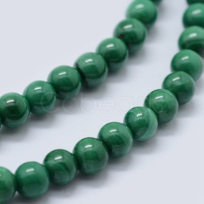 Natural Malachite Beads Strands G-F571-27AB1-6mm-1