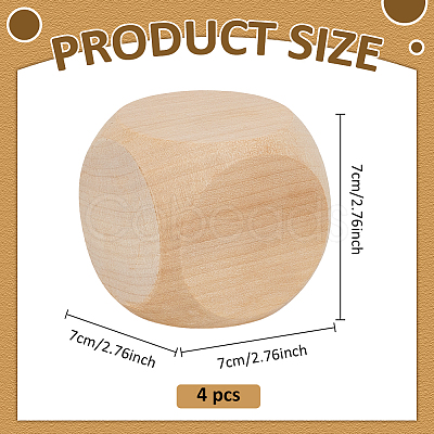 Schima Wood Blank Dice WOOD-WH0124-154C-1