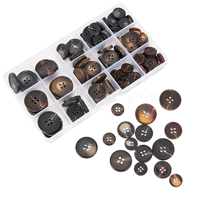 Olycraft 120Pcs 15 Styles Resin Buttons RESI-OC0001-62-1