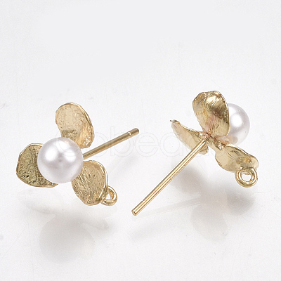 Brass Stud Earring Findings KK-S348-232-1