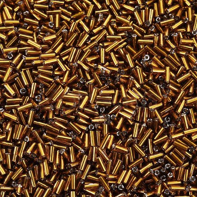 Plated Glass Bugle Beads SEED-S046-01A-41-1