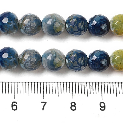 Dyed & Heated Natural Fire Crackle Agate Beads Strands G-P539-B01-02-1