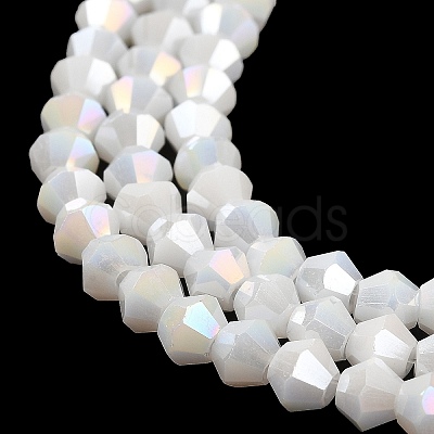Opaque Solid Color Electroplate Glass Beads Strands EGLA-A039-P4mm-B15-1