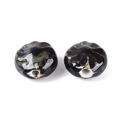 Windmill Spiral Pattern Vintage Handmade Porcelain Beads PORC-N013-19-10-1