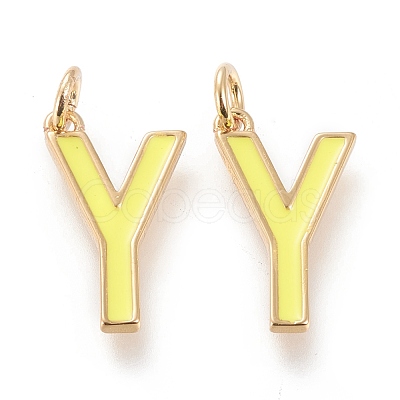Brass Enamel Pendants KK-R139-02Y-1