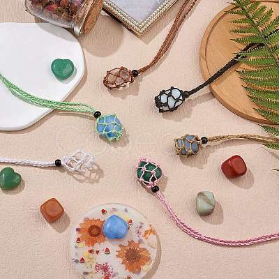 Braided Waxed Cotton Thread Cords Macrame Pouch Necklace Making AJEW-SW00022-08-1
