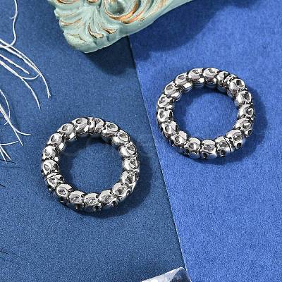 Skull Ring 316 Surgical Stainless Steel Hoop Nose Rings EJEW-G416-19B-AS-1