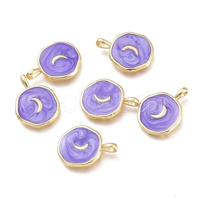 Brass Enamel Pendants KK-K248-06G-1