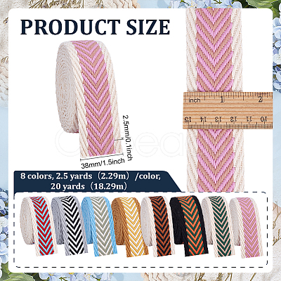 20 Yards 8 Colors Polycotton Herringbone Ribbon OCOR-PH0006-82-1