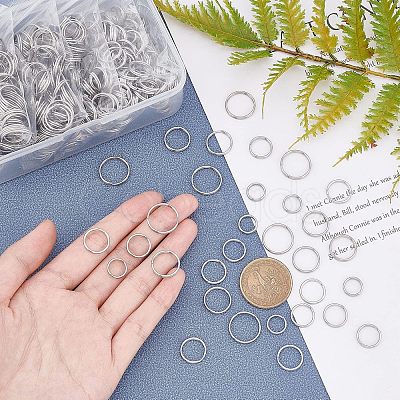 Unicraftale 500pcs 5 Style 304 Stainless Steel Split Rings STAS-UN0026-11-1