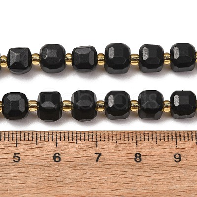 Natural Shungite Beads Strands GG-CBAC972-A14-01-1