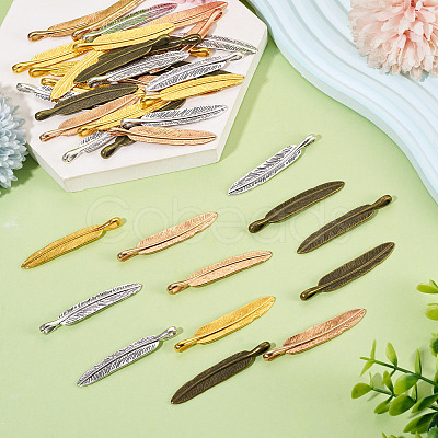 40Pcs 4 Colors Tibetan Style Alloy Big Pendants FIND-TA0009-61-1