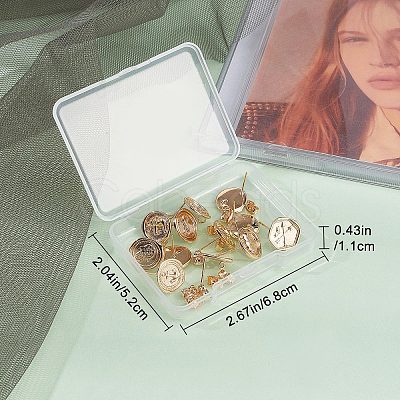 CREATCABIN 16Pcs 8 Style Brass Stud Earring Findings KK-CN0001-90-1