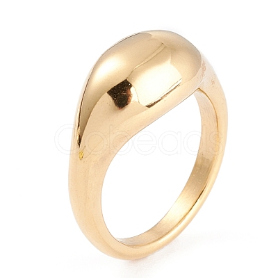 Ion Plating(IP) Unisex 304 Stainless Steel Finger Rings RJEW-K233-11-G-1