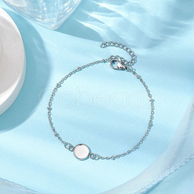 304 Stainless Steel Round Cabochon Setting Bracelets BJEW-JB11092-02-1