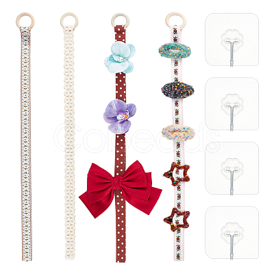 Polyester Bow Storage Wall Pendant Decoration HJEW-OC00107-1