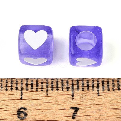 Spray Painted Transparent Acrylic Beads OACR-N140-02B-1