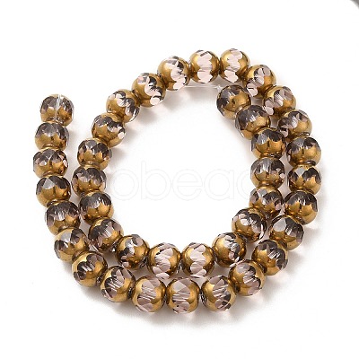 Transparent Electroplate Glass Beads Strands GLAA-G098-01G-1