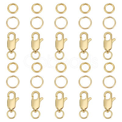 30Pcs 3 Styles Brass & 304 Stainless Steel Jump Rings FIND-ME0001-80-1